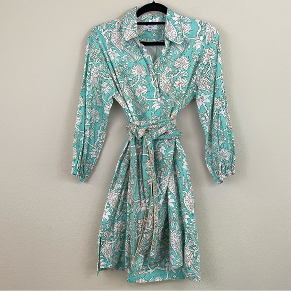 Holly Shae Dresses & Skirts - Holly Shae Blue Floral Paisley Cotton Shift Tunic Dress Resortwear One Size
